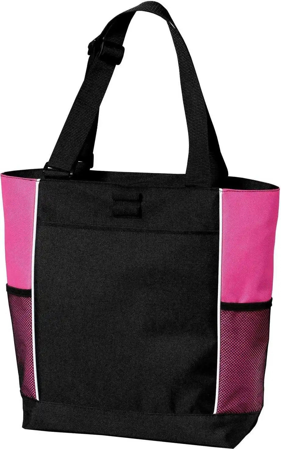 Port Authority B5160 Panel Tote - Black Tropical Pink