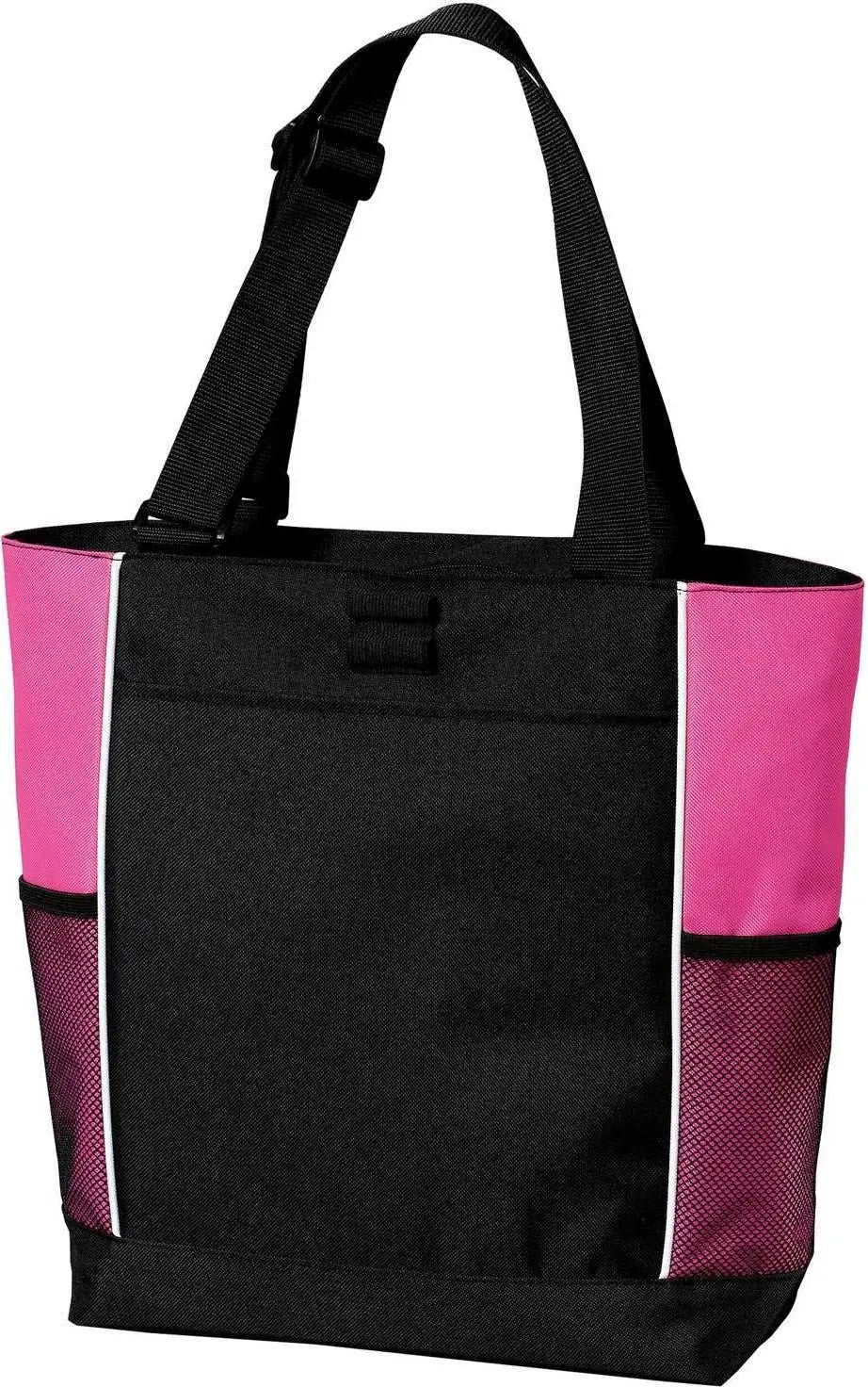 Port Authority B5160 Panel Tote - Black Tropical Pink