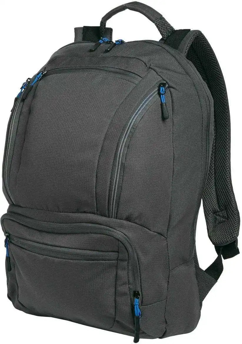Port Authority Bg200 Cyber Backpack Dark Charcoal Royal Gray