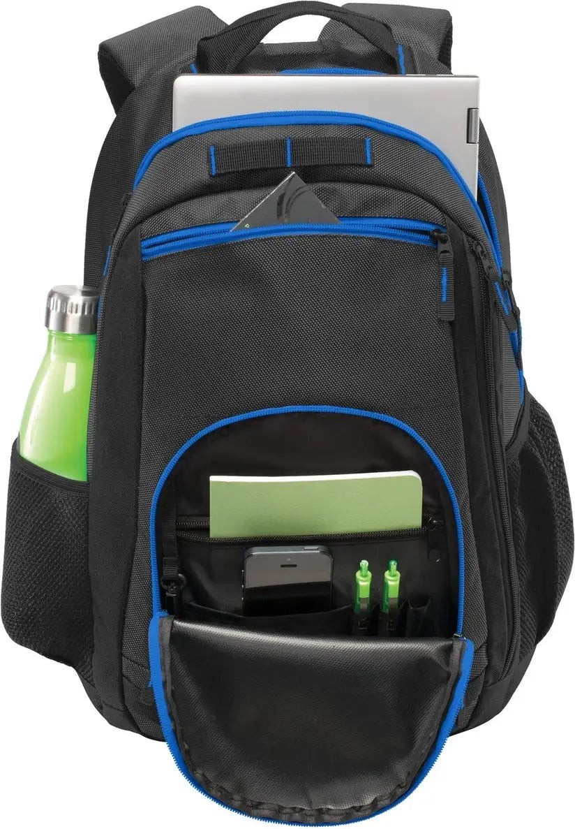 Port Authority Bg207 Xtreme Backpack - Dark Gray Black Shock Blue - Gray/ Black/