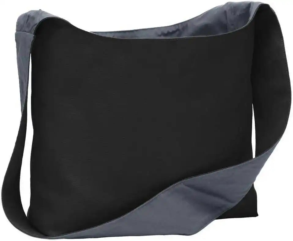 Port Authority Bg405 Cotton Canvas Sling Bag Black Charcoal Dark Gray