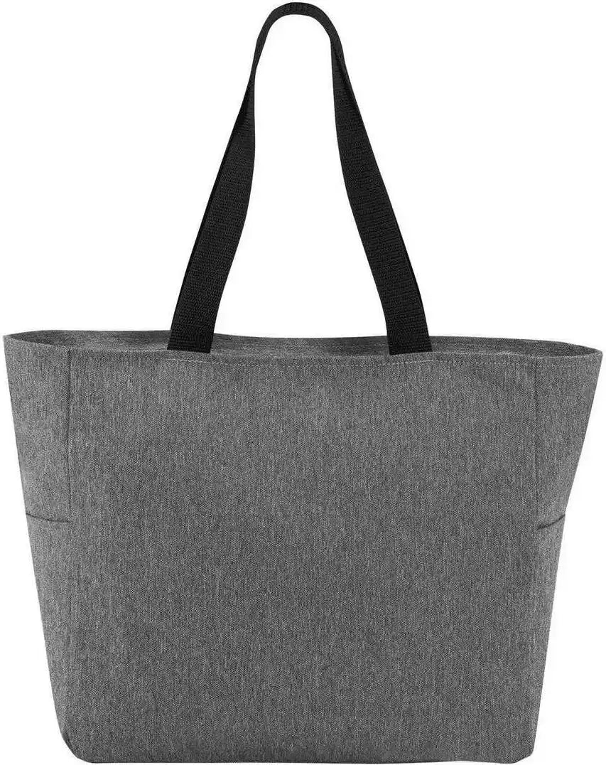 Port Authority Bg410 Essential Zip Tote Heather Gray / Osfm