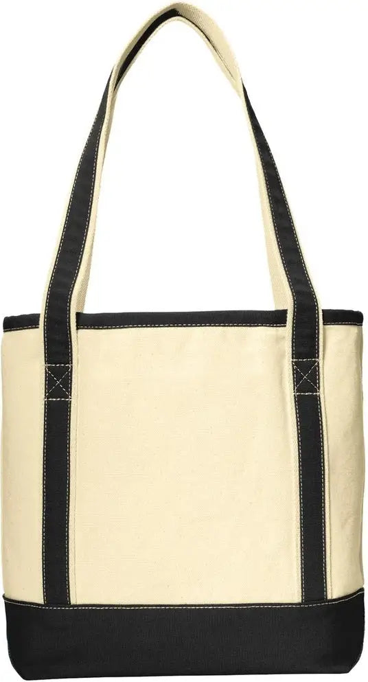 Port Authority Bg412 Medium Cotton Canvas Tote - Natural Black
