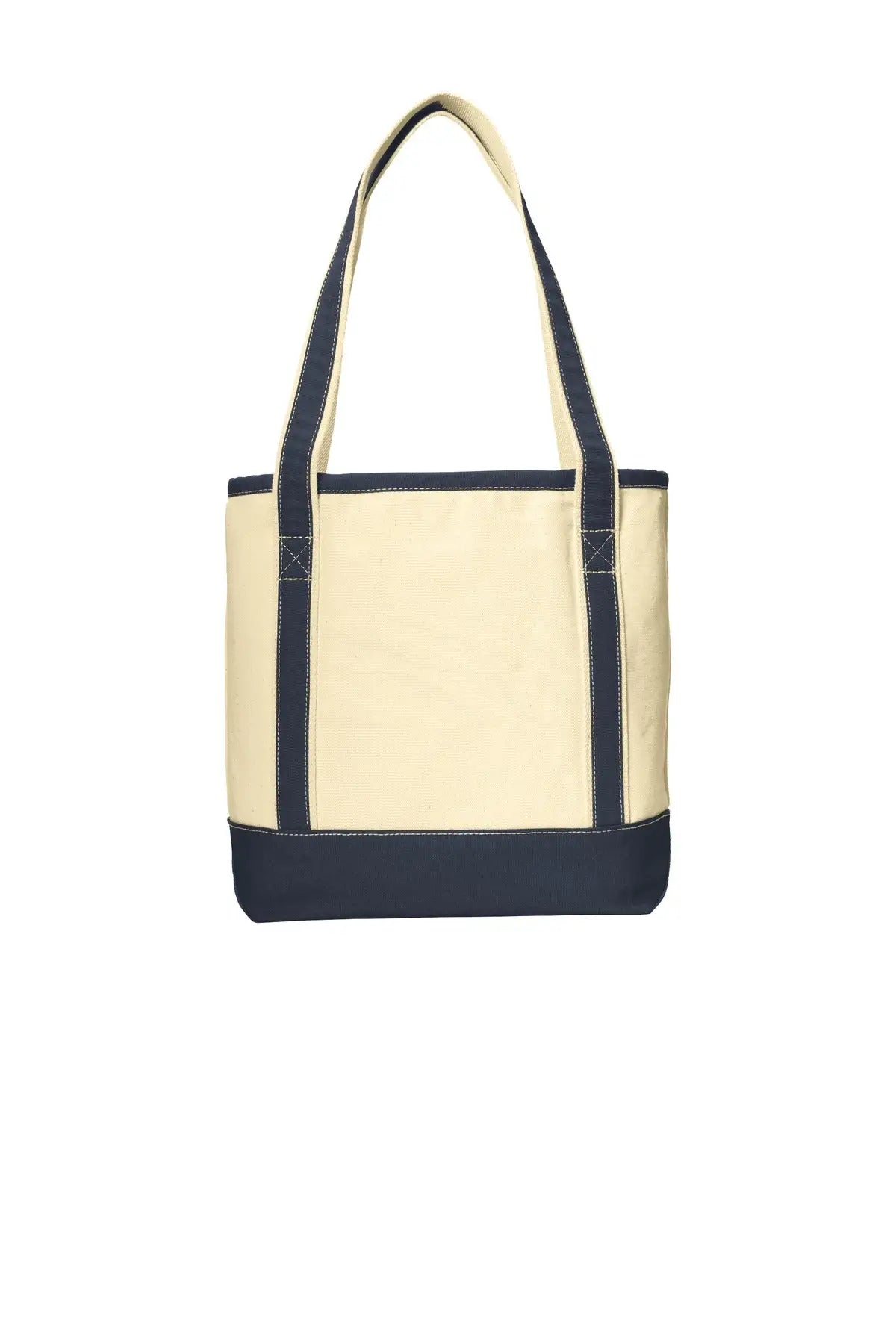 Port Authority Bg412 Medium Cotton Canvas Tote - Natural Navy - Natural/