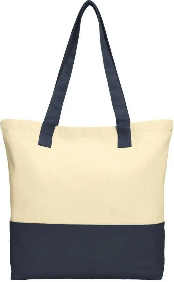 Port Authority Bg414 Colorblock Cotton Tote - Natural Navy