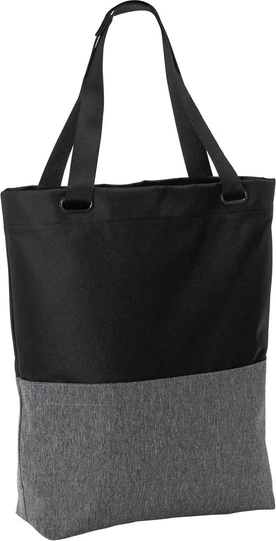 Port Authority Bg418 Access Convertible Tote - Heather Gray Black - Gray/
