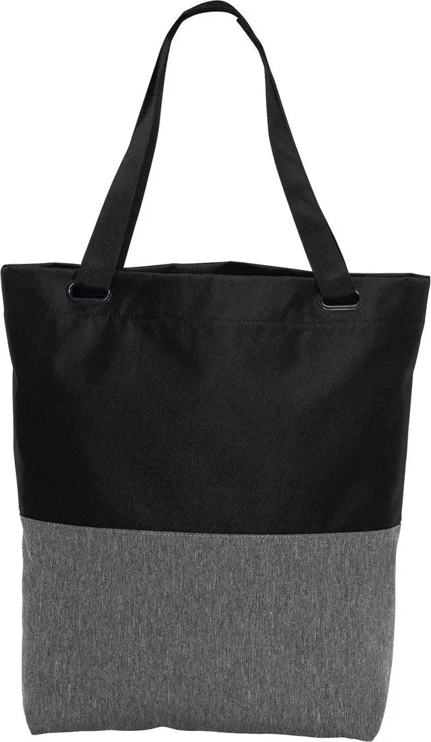 Port Authority Bg418 Access Convertible Tote - Heather Gray Black - Gray/