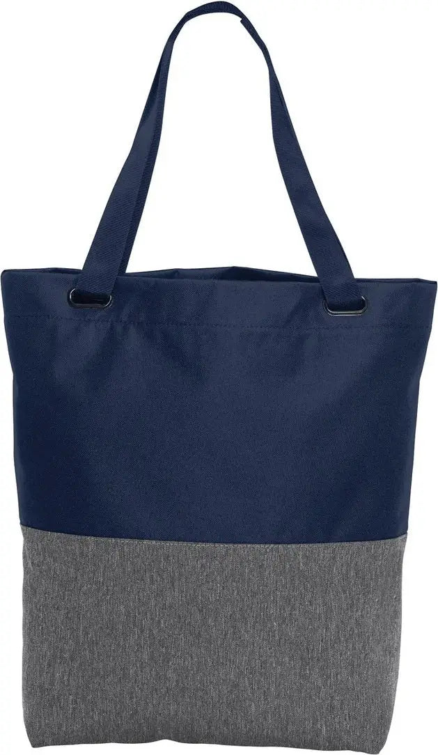 Port Authority Bg418 Access Convertible Tote - Heather Gray River Blue Navy - Gray/
