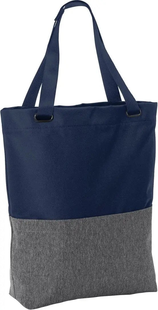 Port Authority Bg418 Access Convertible Tote - Heather Gray River Blue Navy - Gray/