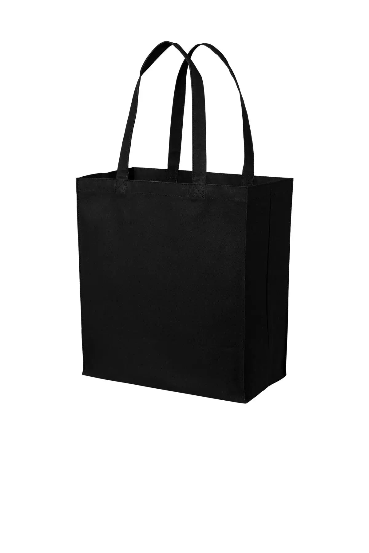 Port Authority Bg426 Cotton Canvas Over-the-shoulder Tote - Deep Black