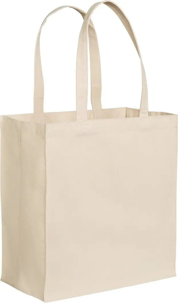 Port Authority Bg426 Cotton Canvas Over-the-shoulder Tote - Natural
