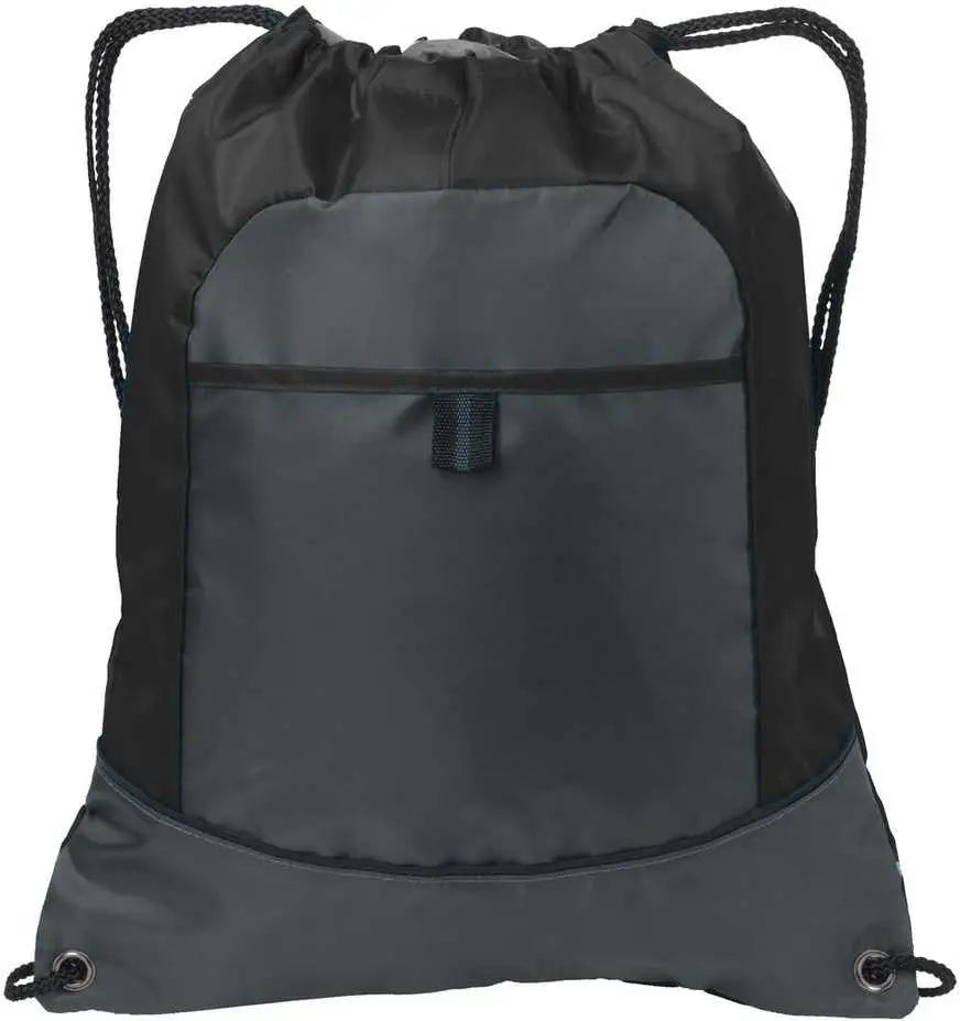 Port Authority Bg611 Pocket Cinch Pack - Black Deep Smoke
