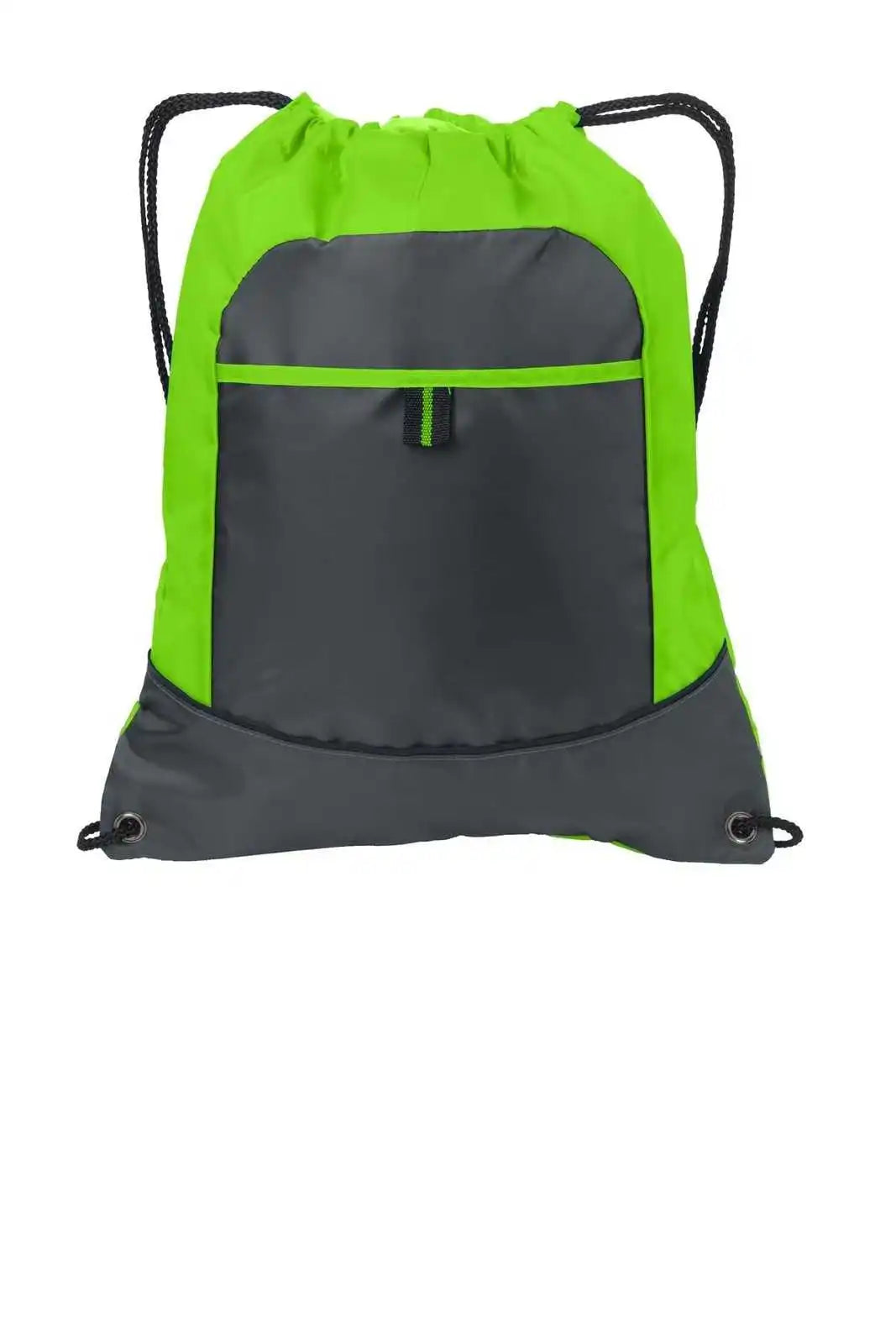 Port Authority Bg611 Pocket Cinch Pack - Lime Deep Smoke - Dark Gray
