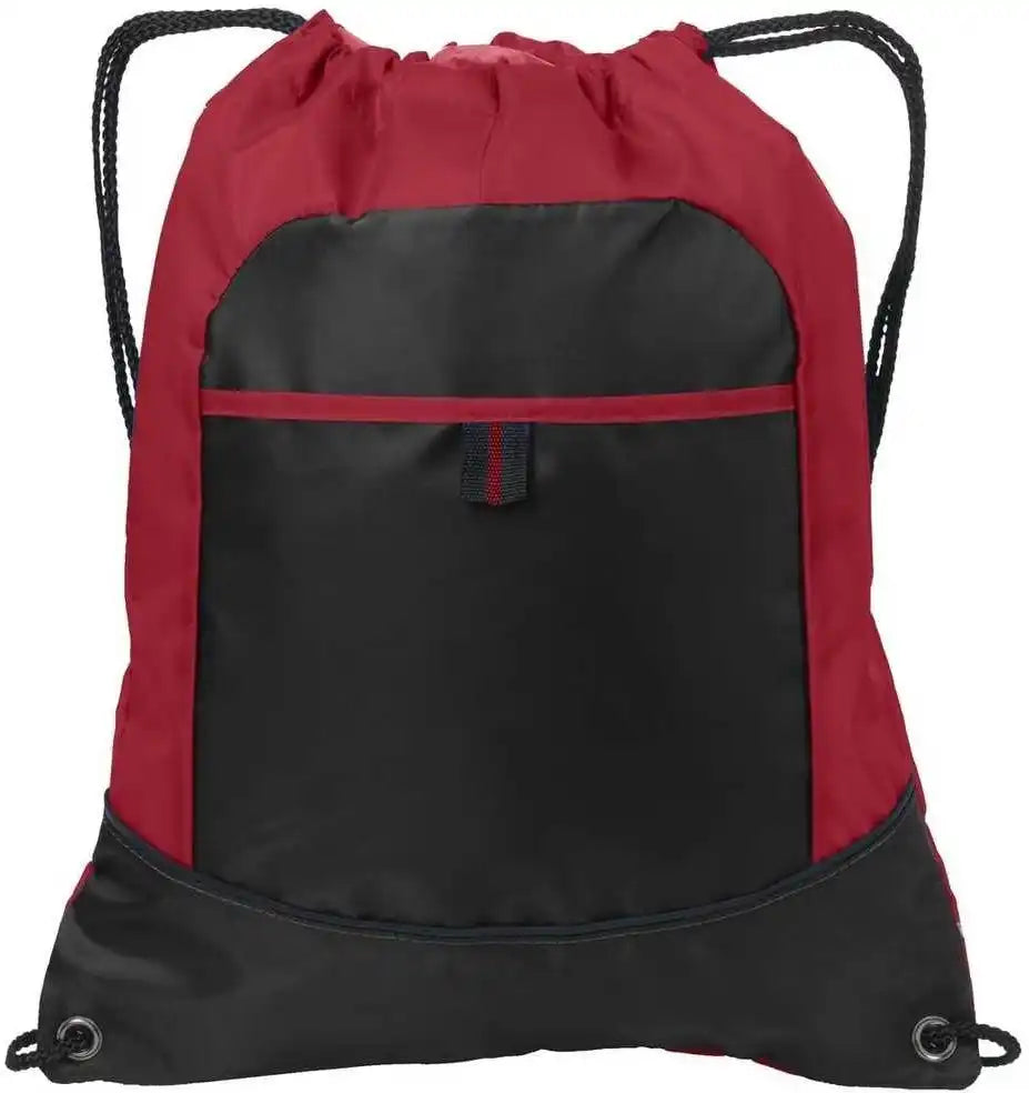 Port Authority Bg611 Pocket Cinch Pack - True Red Black