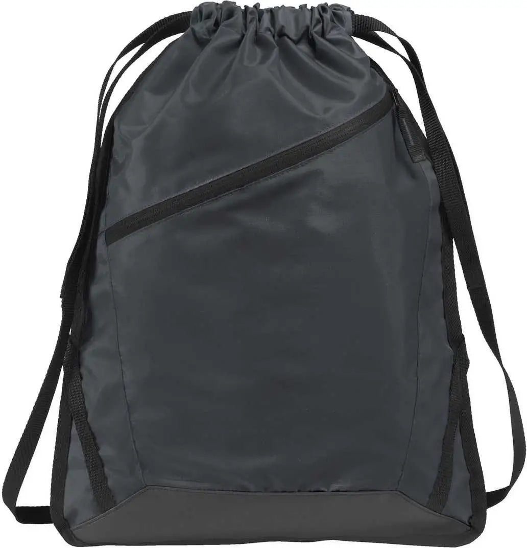 Port Authority Bg616 Zip-it Cinch Pack - Graphite/ Black