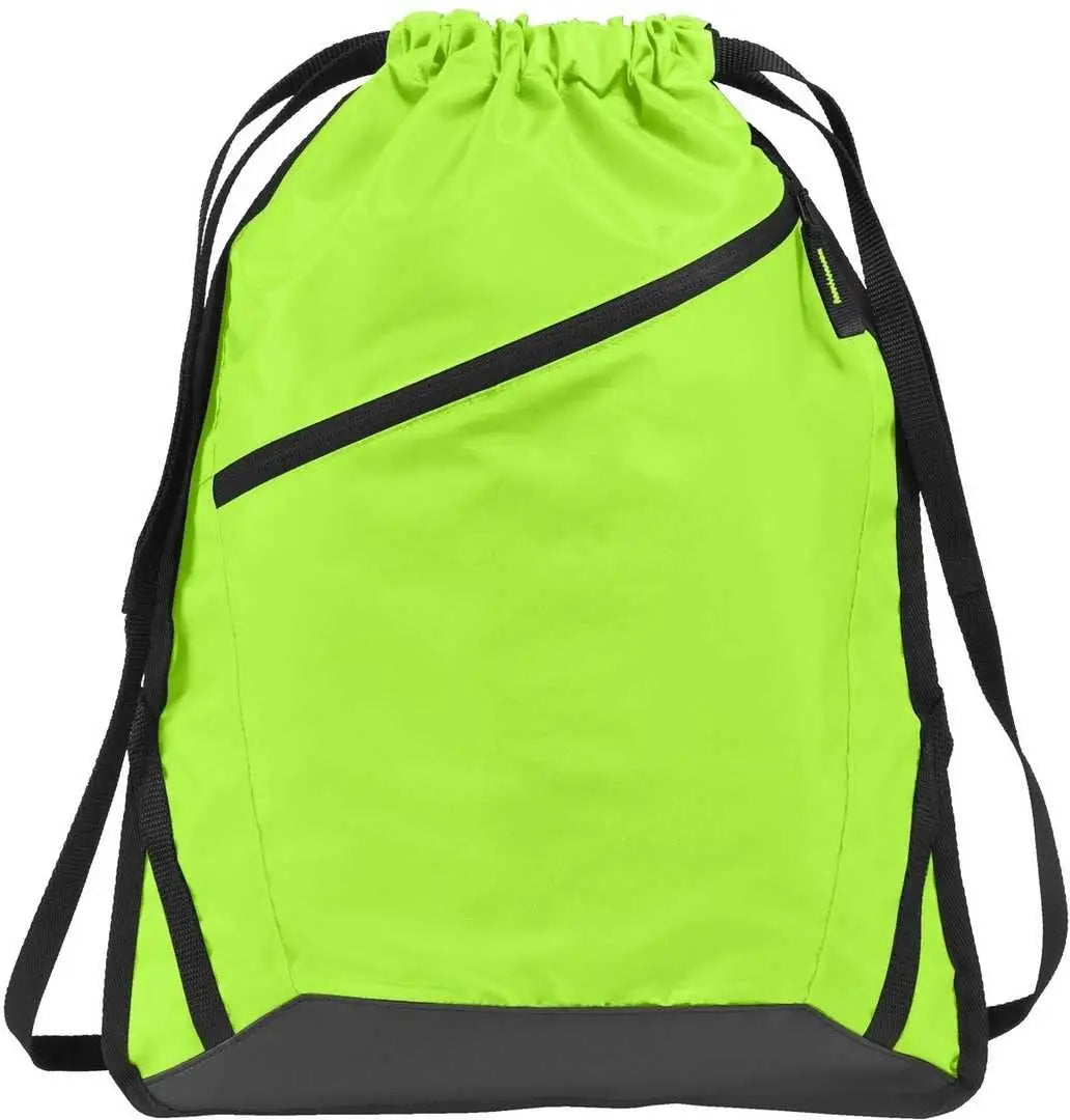 Port Authority Bg616 Zip-it Cinch Pack - Lime Shock Black