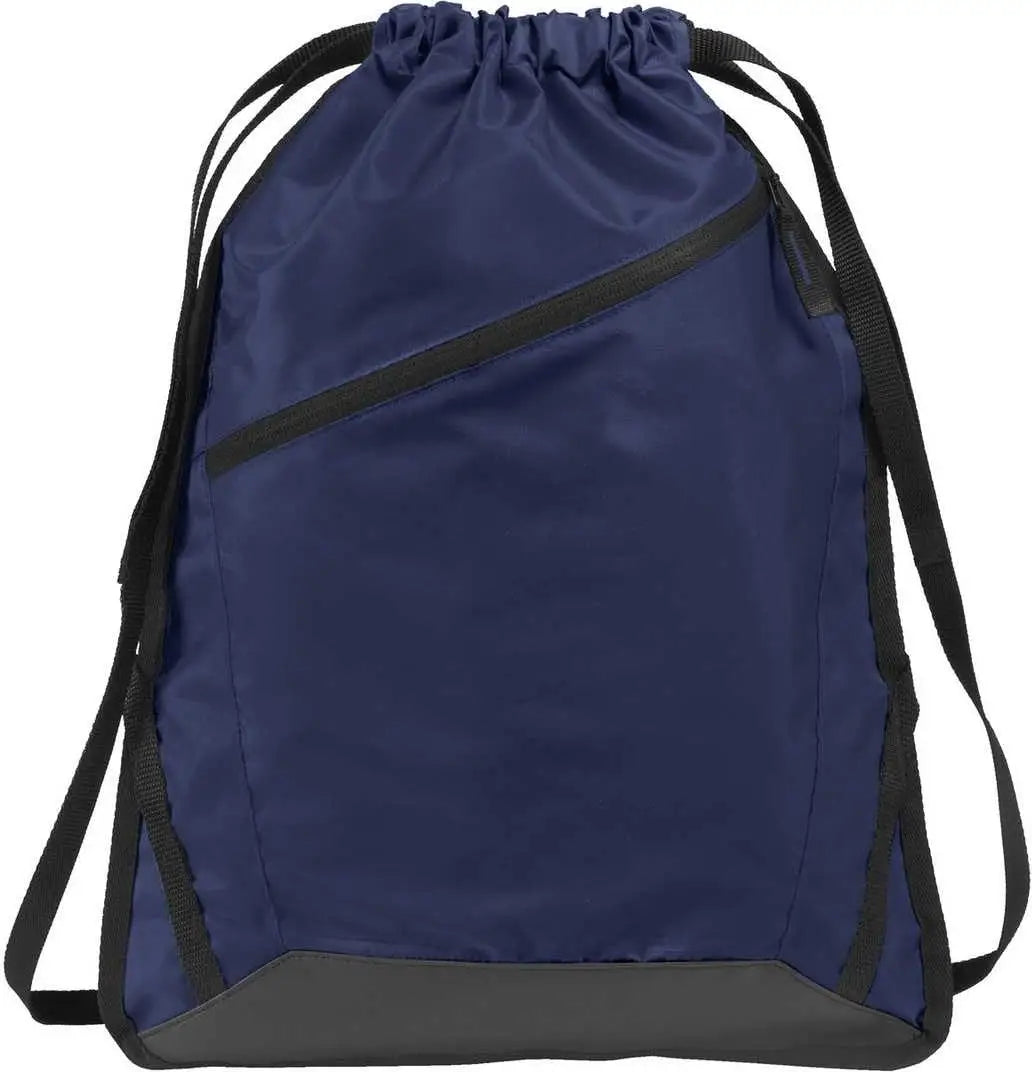 Port Authority Bg616 Zip-it Cinch Pack - True Navy Black