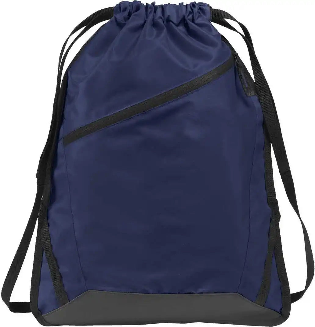 Port Authority Bg616 Zip-it Cinch Pack - True Navy Black
