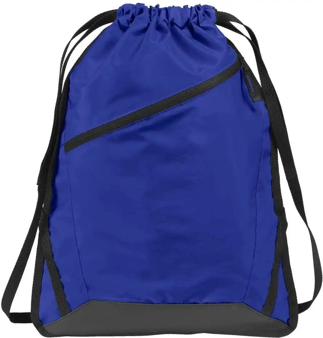 Port Authority Bg616 Zip it Cinch Pack True Royal Black