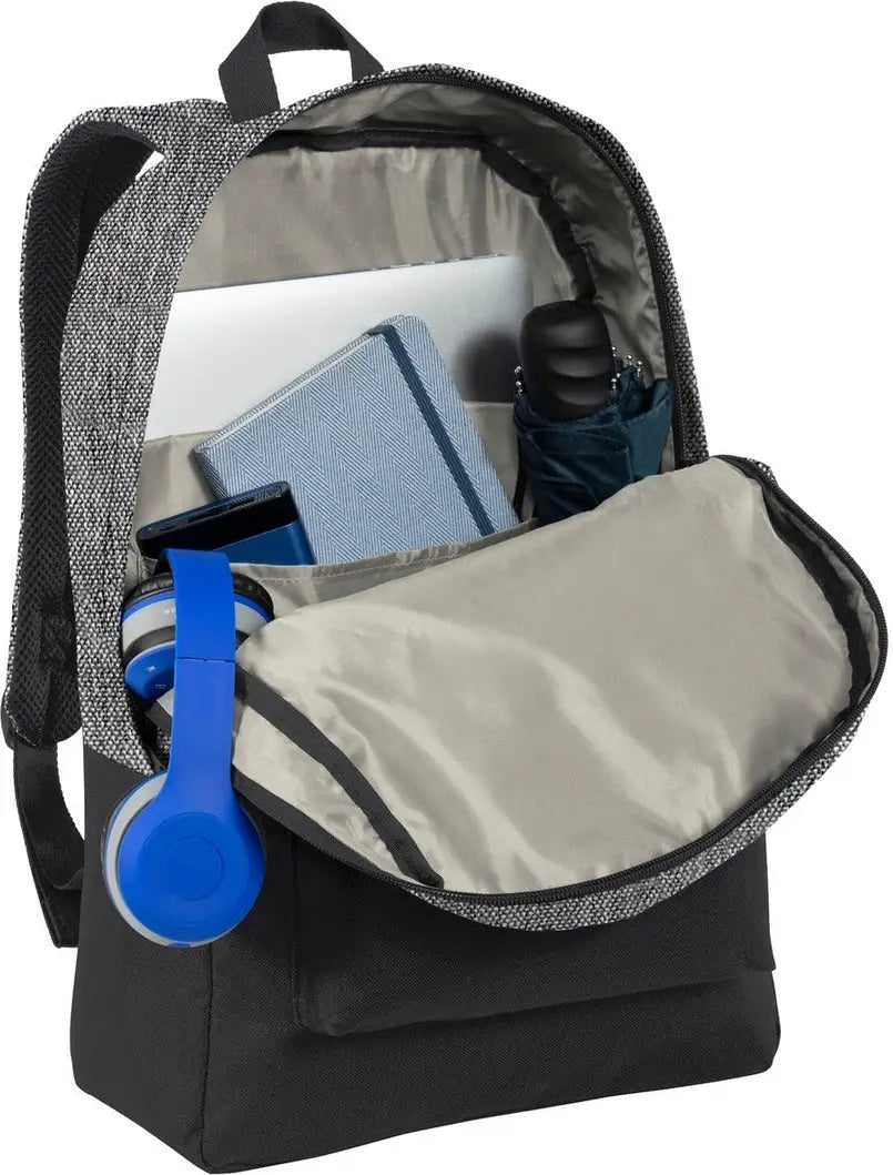Port Authority Bg7150 Retro Backpack - Heather Gray Black - Gray/