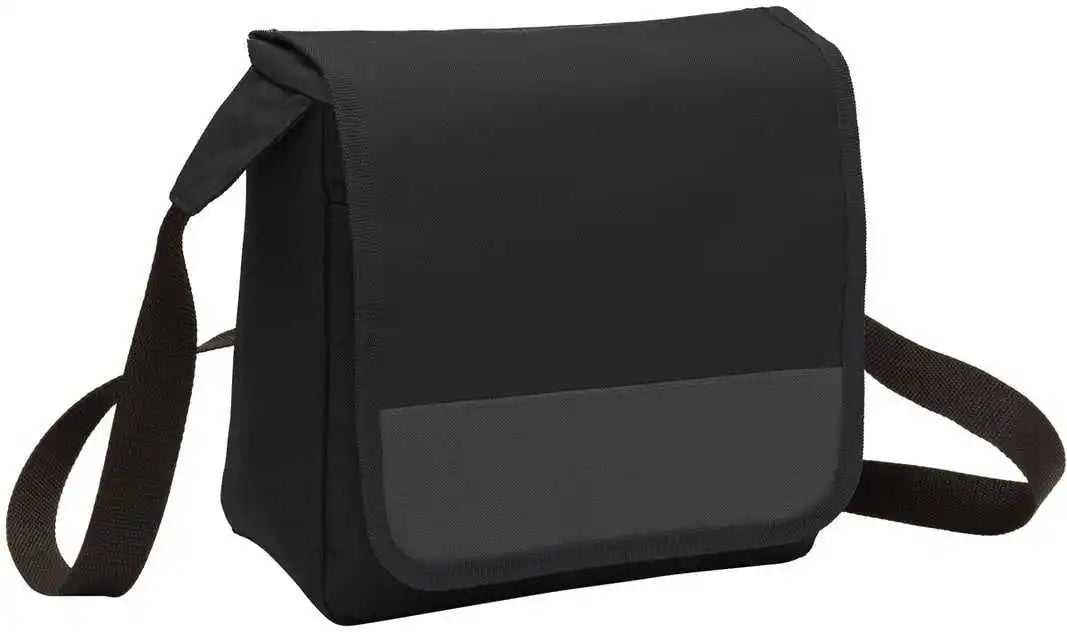 Port Authority Bg753 Lunch Cooler Messenger - Black Dark Charcoal - Gray