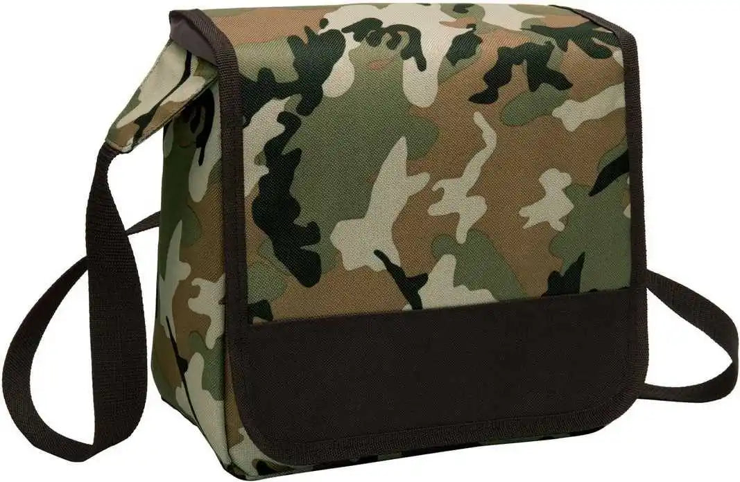 Port Authority Bg753 Lunch Cooler Messenger Military Camo Black Muti Color