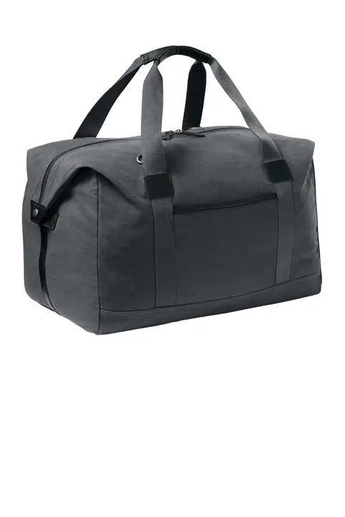 Port Authority Bg8030 Washed Canvas Duffel - Gray Steel