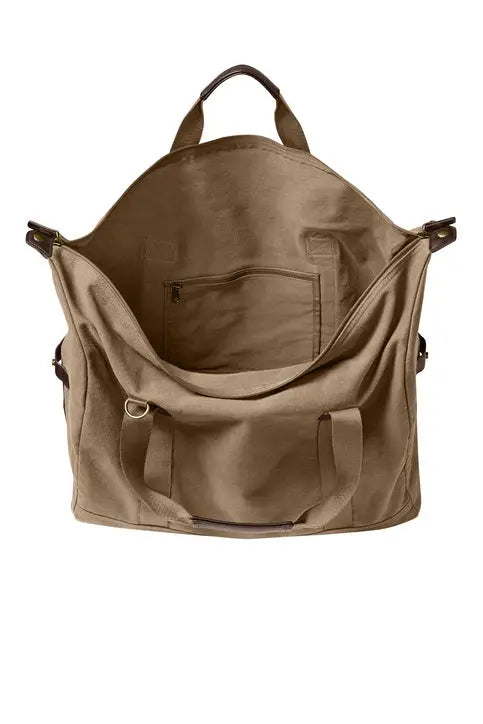 Port Authority Bg8030 Washed Canvas Duffel - Woodland Brown