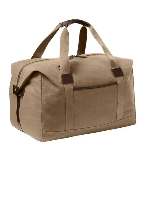Port Authority Bg8030 Washed Canvas Duffel - Woodland Brown