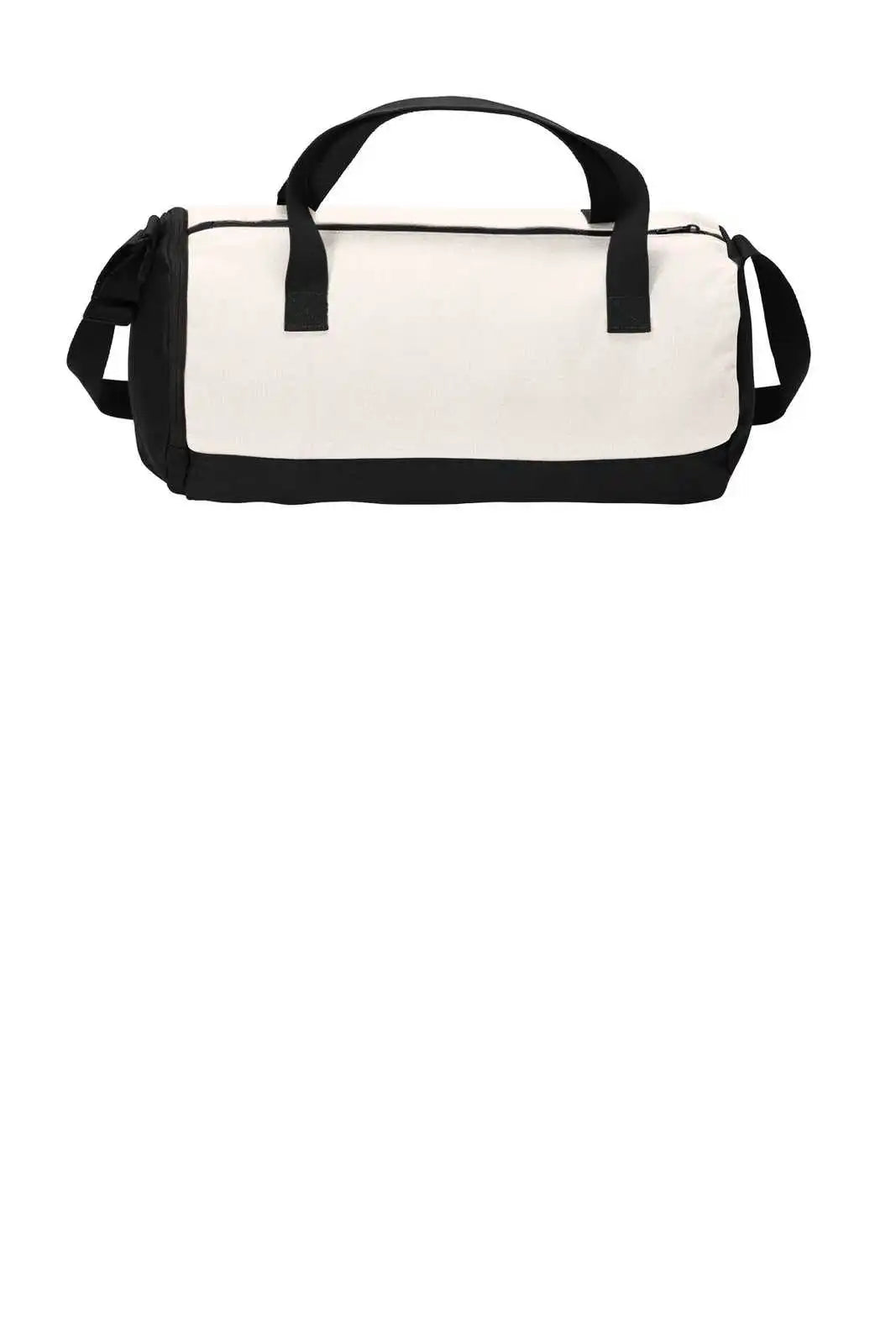 Port Authority Bg814 Cotton Barrel Duffel - Black Soft White