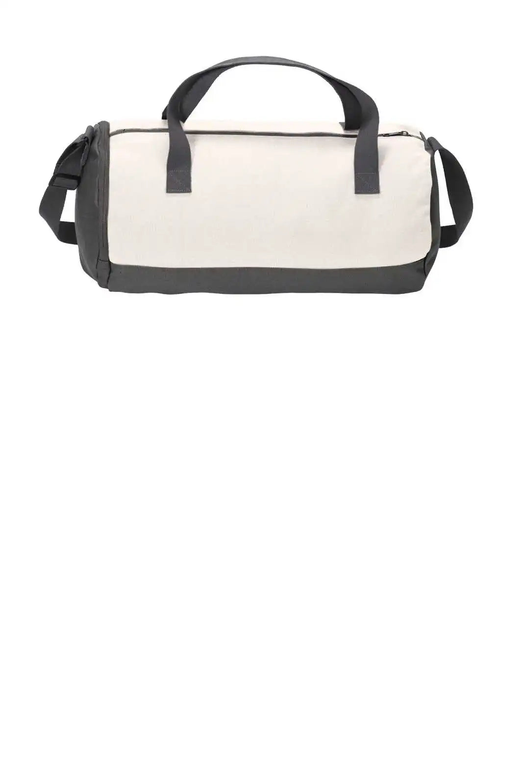 Port Authority Bg814 Cotton Barrel Duffel - Graphite/ Soft White - Dark Gray / Osfa