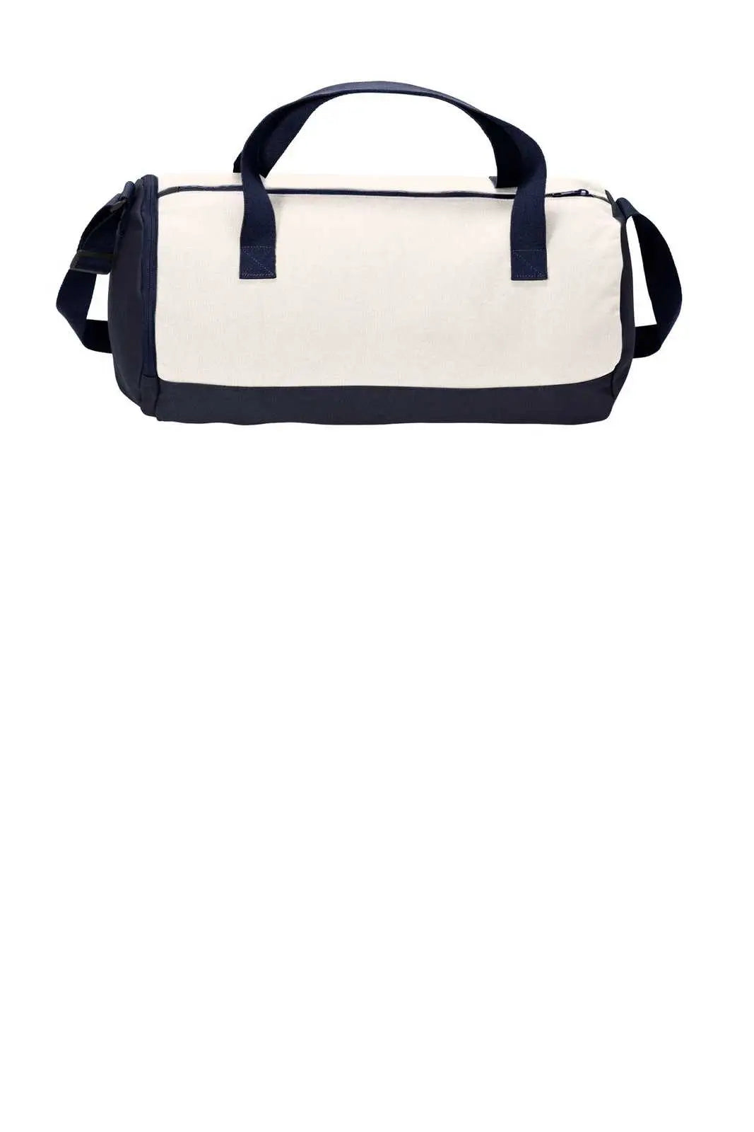Port Authority Bg814 Cotton Barrel Duffel - True Navy Soft White