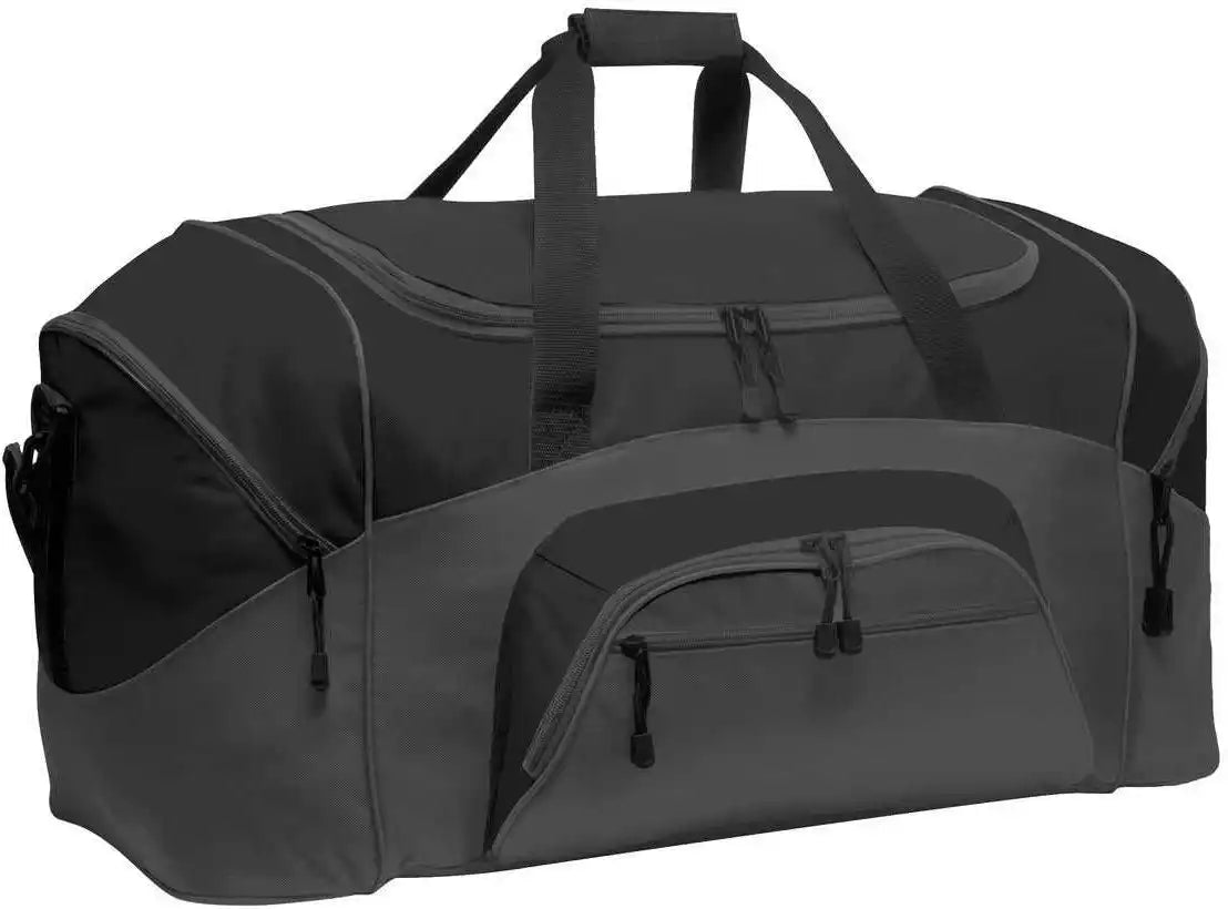 Port Authority Bg99 Standard Colorblock Sport Duffel Black Dark Charcoal Gray