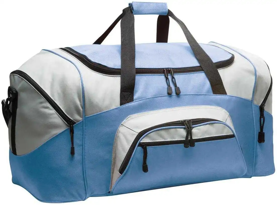Port Authority Bg99 Standard Colorblock Sport Duffel - Carolina Blue Gray - Columbia