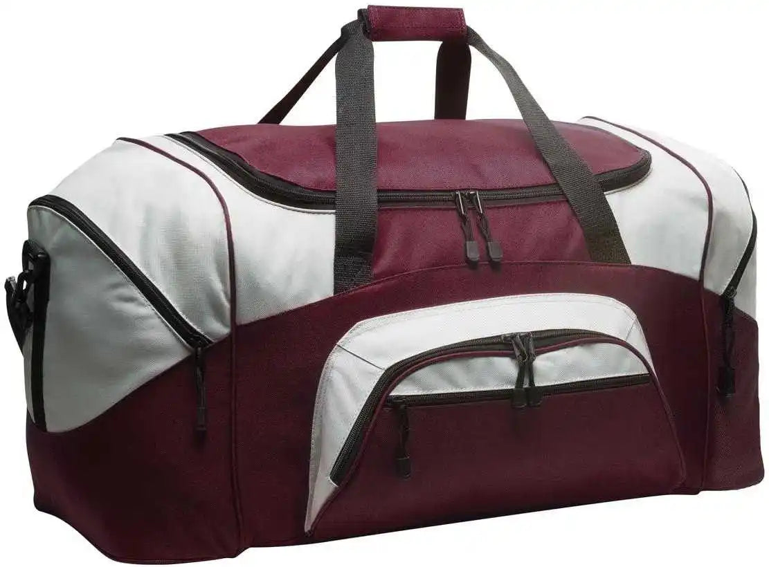 Port Authority Bg99 Standard Colorblock Sport Duffel - Maroon Gray