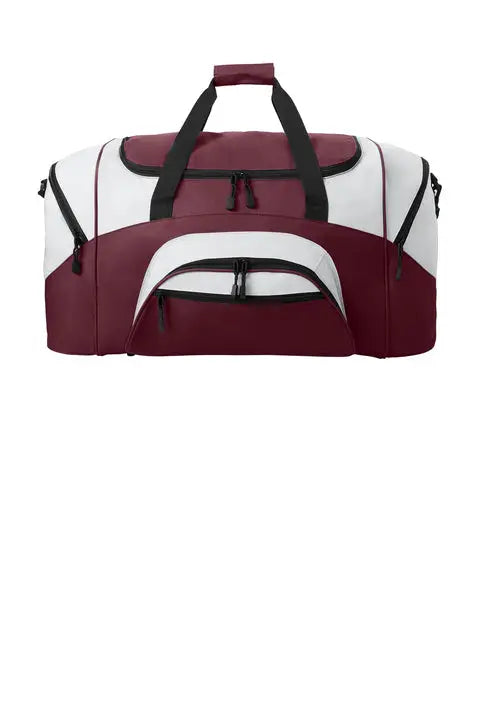 Port Authority Bg99 Standard Colorblock Sport Duffel - Maroon Gray - Maroon/