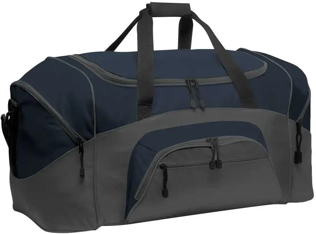 Port Authority Bg99 Standard Colorblock Sport Duffel - Navy Dark Charcoal - Gray