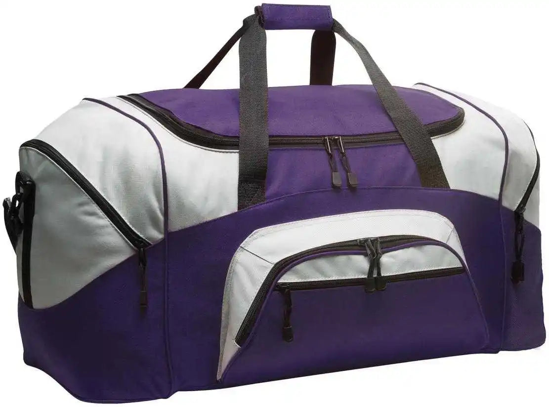 Port Authority Bg99 Standard Colorblock Sport Duffel Purple Gray