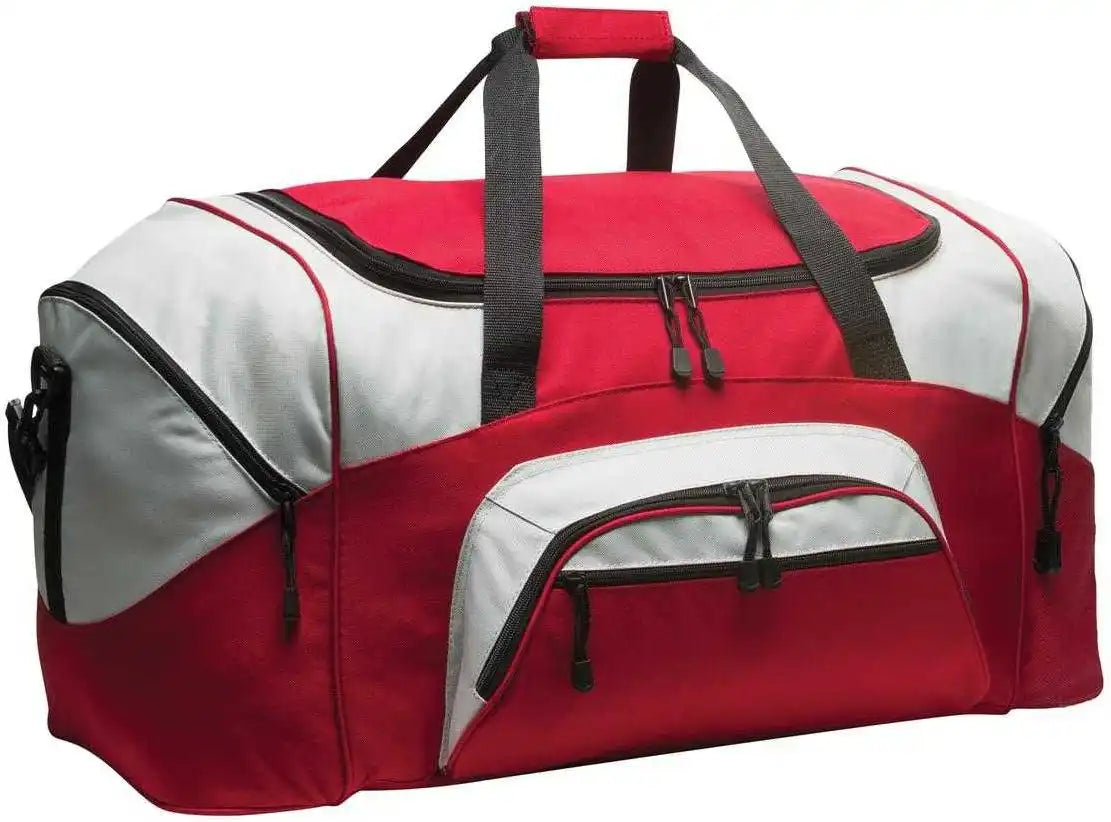 Port Authority Bg99 Standard Colorblock Sport Duffel - Red Gray
