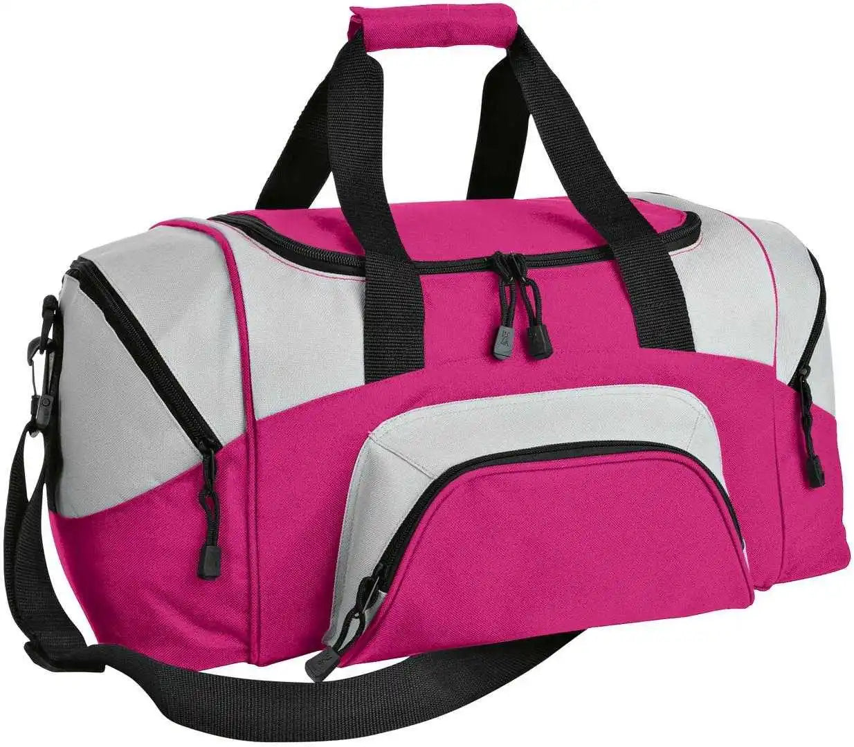 Port Authority Bg99 Standard Colorblock Sport Duffel - Tropical Pink Gray - Hot