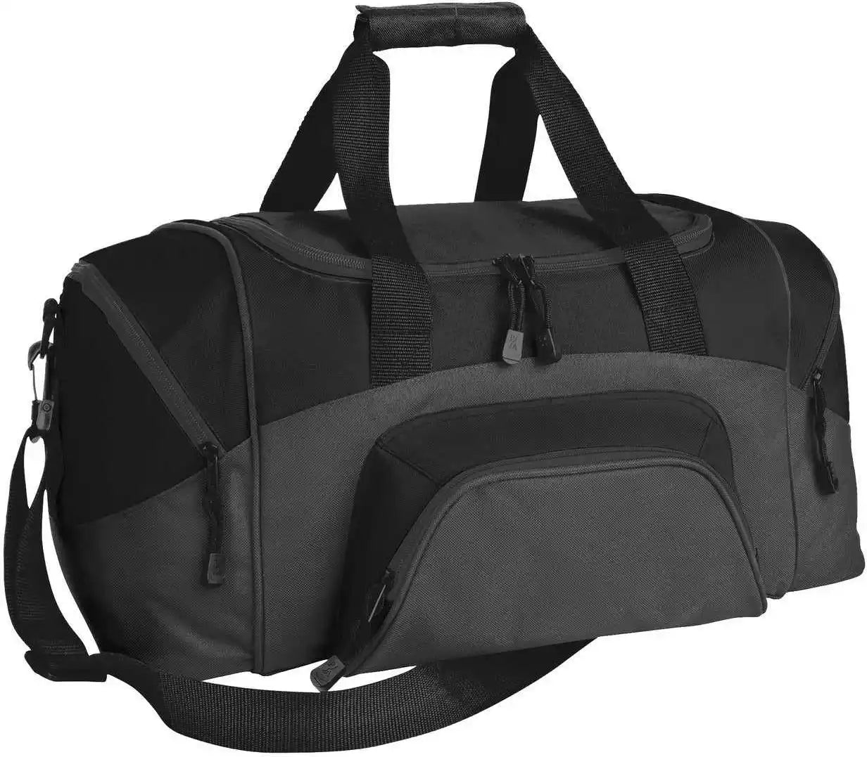 Port Authority Bg990s Small Colorblock Sport Duffel Black Dark Charcoal Gray