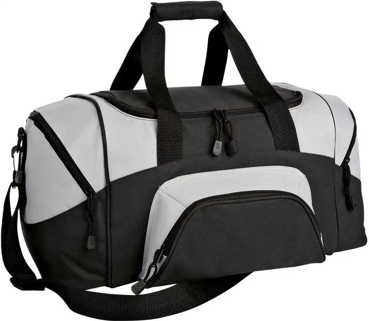 Port Authority Bg990s Small Colorblock Sport Duffel Black Gray