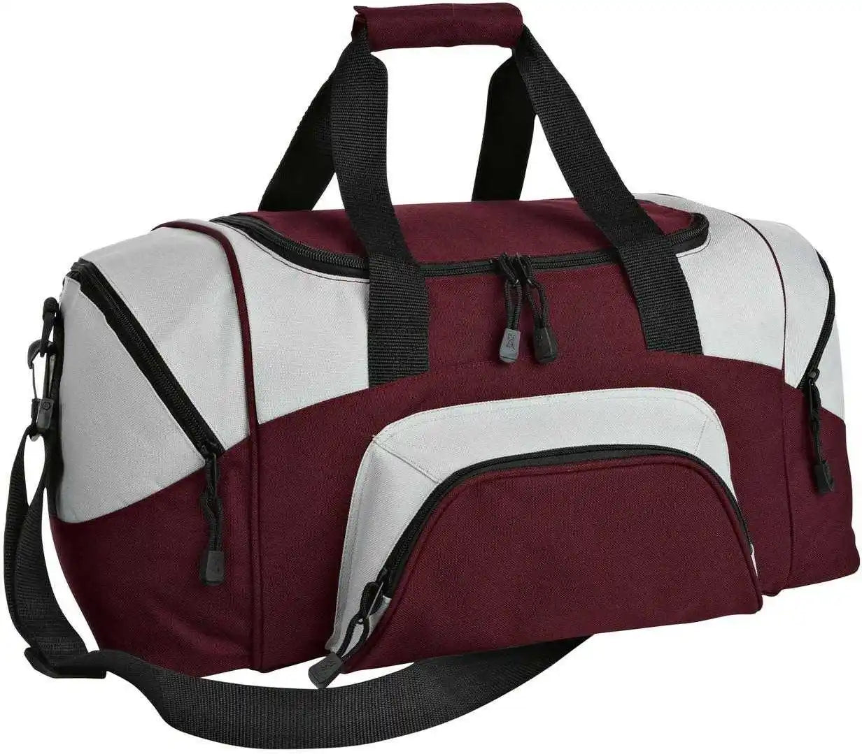 Port Authority Bg990s Small Colorblock Sport Duffel - Maroon Gray