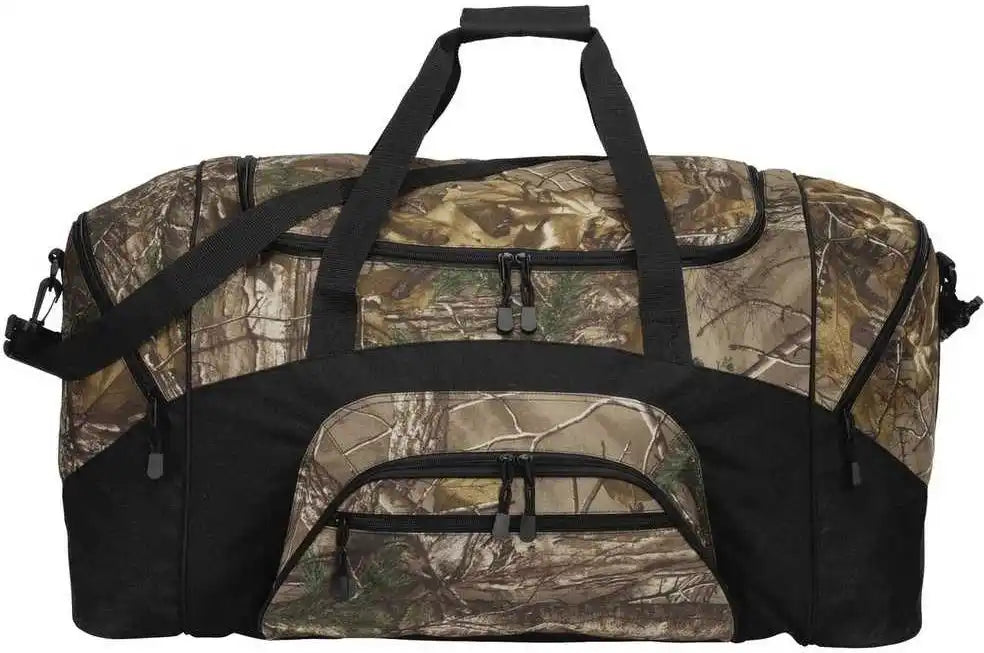 Port Authority Bg99c Camouflage Colorblock Sport Duffel Realtree Xtra Black