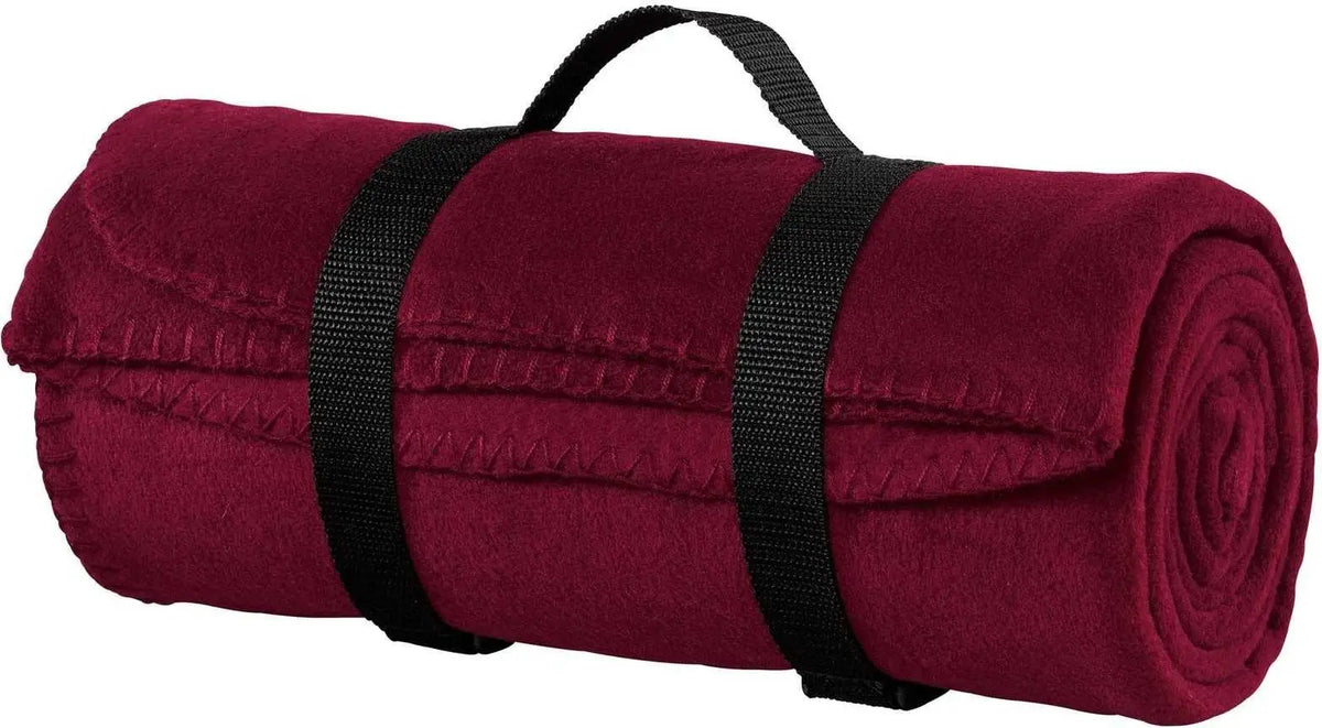 Port Authority Bp10 Value Fleece Blanket with Strap - Maroon