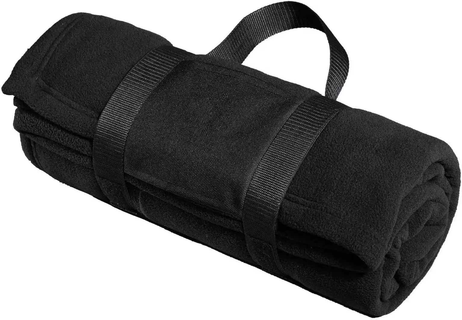 Port Authority Bp20 Fleece Blanket with Carrying Strap - Black - one Size Fits Most