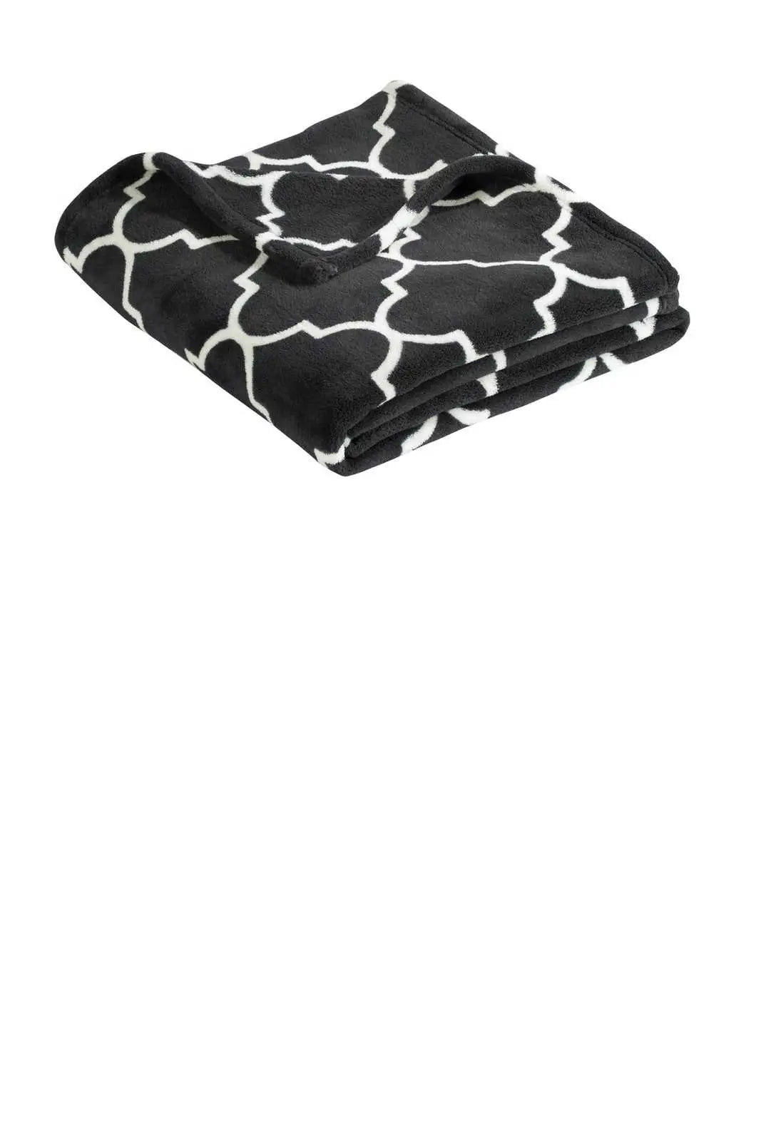 Port Authority Bp31 Ultra Plush Blanket - Graphite/ Quatrefoil