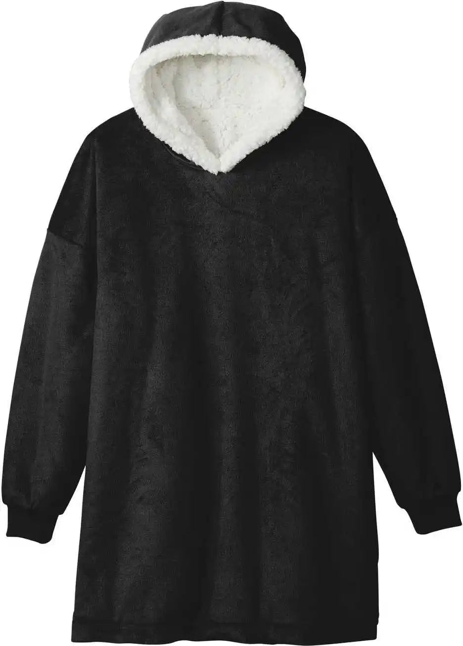 Port Authority Bp41 Mountain Lodge Wearable Blanket - Black - Adult Osfm