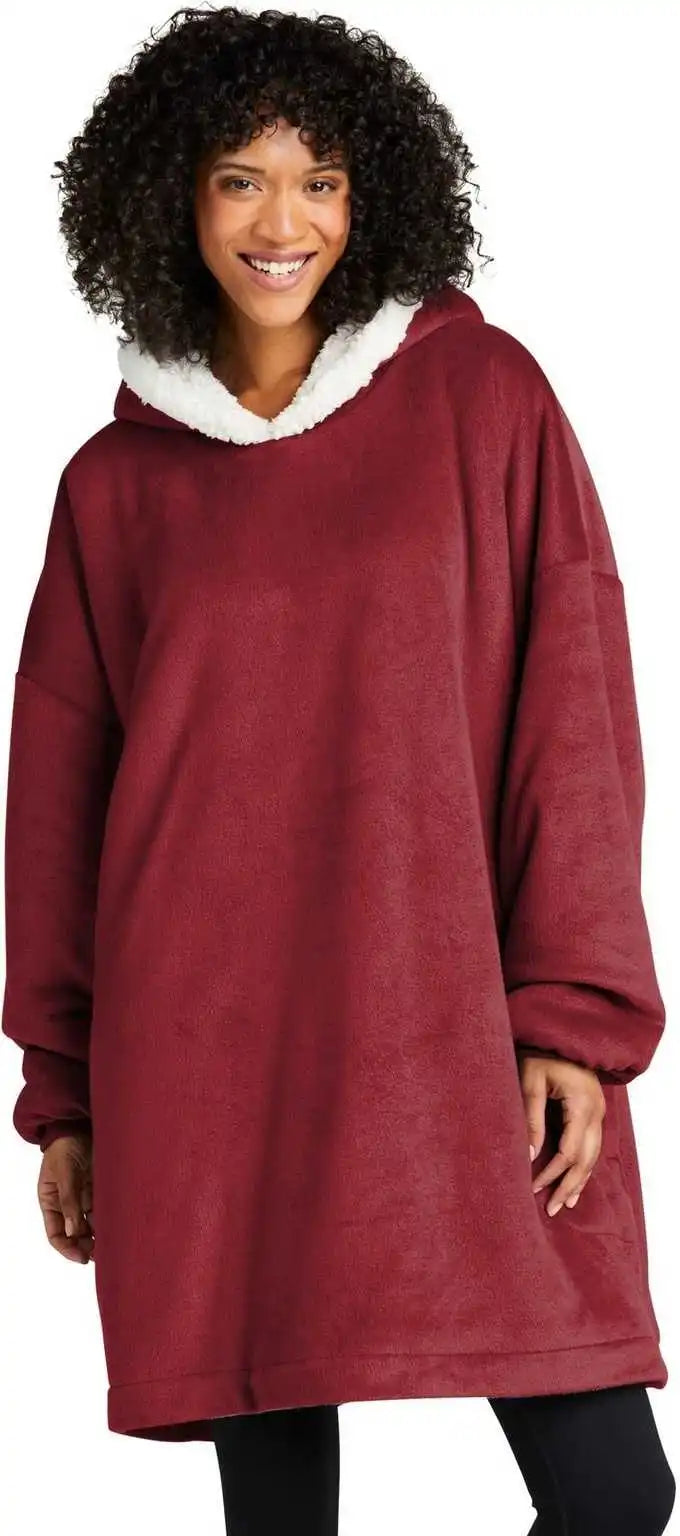 Port Authority Bp41 Mountain Lodge Wearable Blanket - Red Rhubarb - Adult Osfm