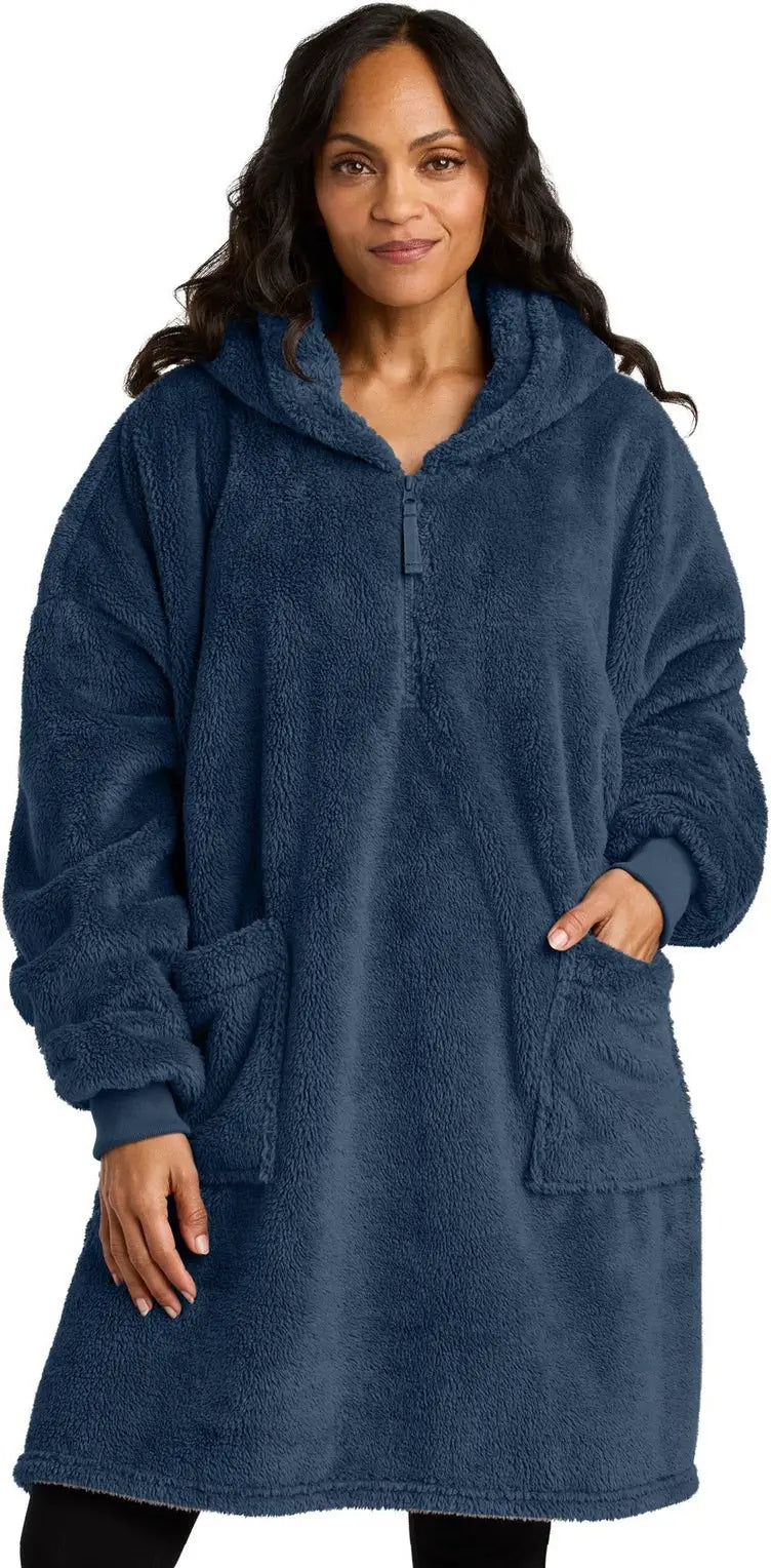 Port Authority Bp42 Plush Poncho - River Blue Navy - Adult Osfa